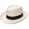 Stetson Dobbs Basino - Panama Straw Gambler Hat White ‎mens Hats & Caps