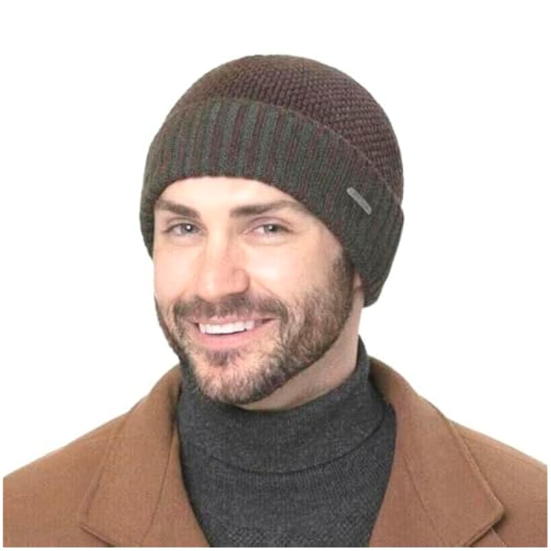 Stetson Tevida Merino Beanie with Cuff Men - Made in Italy Dark Brown ‎mens Hats & Caps Stetson