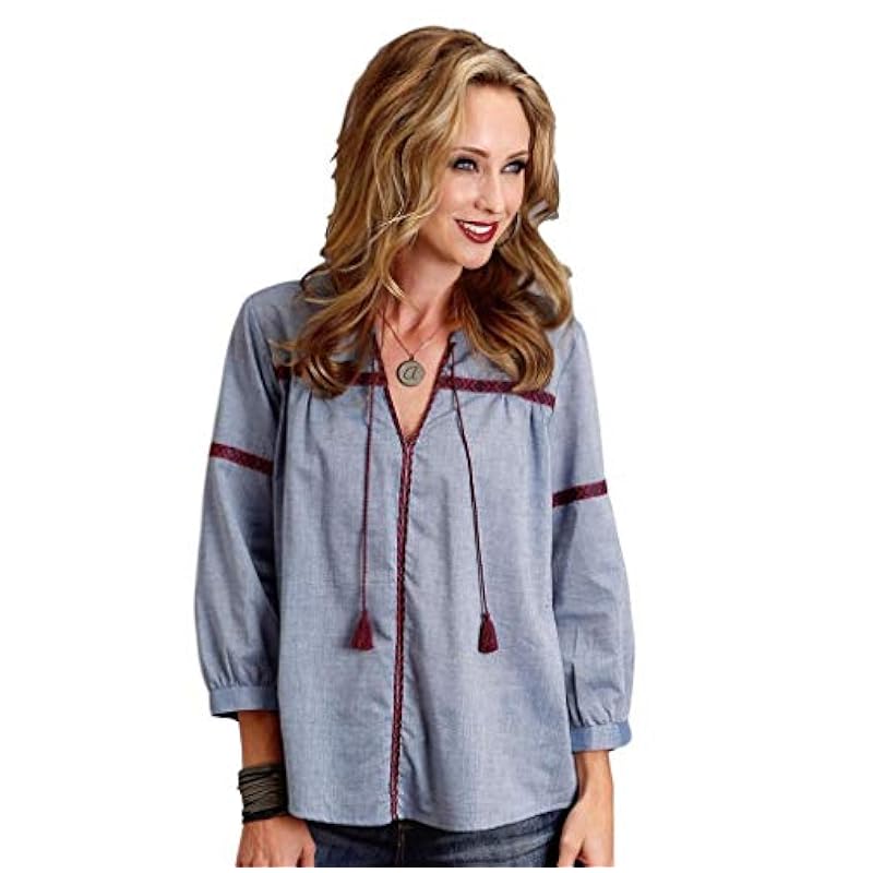 Stetson Ladies Collection Long Sleeve Button Shirt-Summer I Large Stetson ‎womens Tops, Tees & Blouses