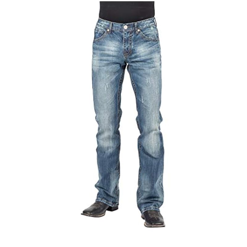 ‎mens Jeans Stetson Stetson Men's Relaxed Fit Bootcut Jeans Blue 34W x 32L