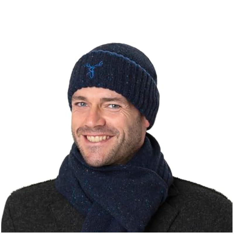 ‎mens Hats & Caps Stetson Stetson Deer Beanie with Cuff Men - Made in Italy Navy