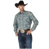 Stetson Karman Roper Fall Paisley Men's Long Sleeve Snap Shirt 11-001-0425-6062 BU Blue ‎mens Shirts Stetson