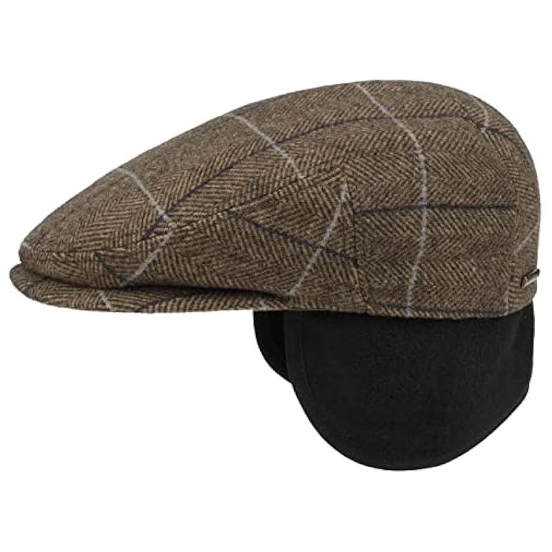 Stetson Stetson Kent Wool Ivy Cap with Earflaps Men | Made in The EU Beige-brown ‎mens Hats & Caps