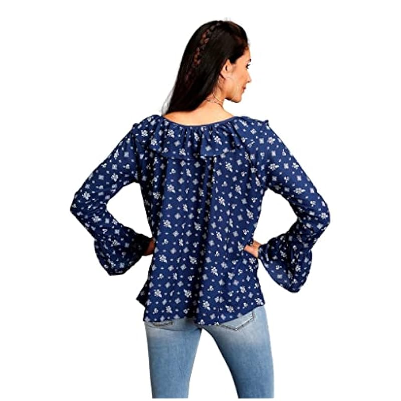 Stetson Tops, Tees & Blouses Stetson Western Shirt Womens L/S Peasant L Blue 11-050-0590-0424 BU