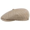 ‎mens Hats & Caps Stetson Stetson Hatteras Structured Linen Flat Cap Men - Made in The EU Beige