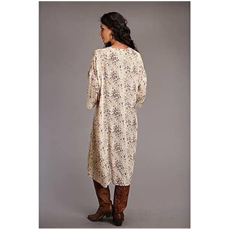 ‎womens Sweaters Stetson Stetson Women's Golden Southwestern Herringbone Open Cardigan Gold XS S