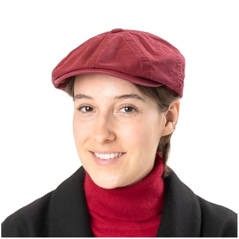 ‎mens Hats & Caps Stetson Stetson Kids Hatteras Newsboy Cap for Cotton Cap Flat with Peak Spring Summer Dark Brown