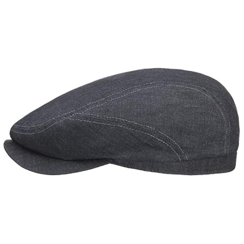 ‎mens Hats & Caps Stetson Stetson Belfast Linen Summer Flat Cap Men - Made in The EU Denim