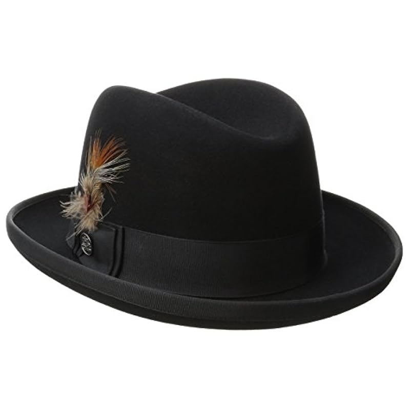 Stetson Stetson Men's Homburg Royal Deluxe Fur Felt Hat Black ‎mens Hats & Caps