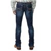 Stetson Men's Rocker Fit with Lower Rise and Slightly Fitted Thigh Jean Dark Stone ‎mens Jeans Stetson