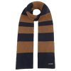 ‎womens Scarves & Wraps Stetson Stetson Twotone Stripes Wool Scarf Women/Men - Made in Italy Brown-blue