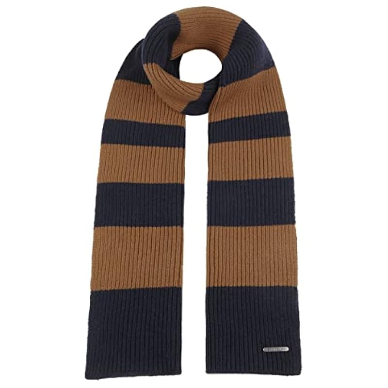 ‎womens Scarves & Wraps Stetson Stetson Twotone Stripes Wool Scarf Women/Men - Made in Italy Brown-blue