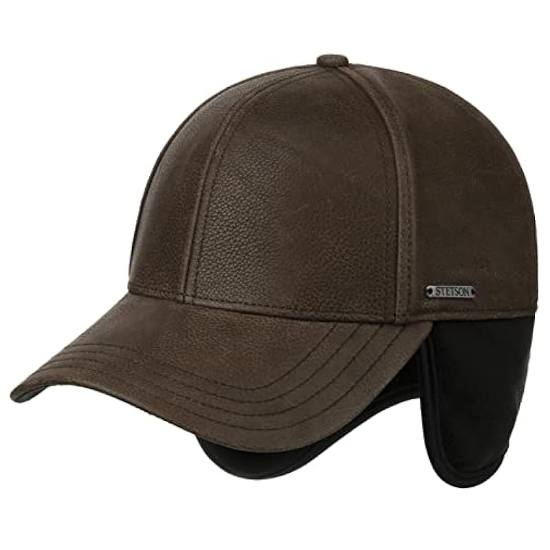 ‎womens Hats & Caps Stetson Stetson Chevrette Cowhide Cap with Ear Flaps Women/Men - Brown