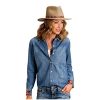Stetson Stetson Women's Denim Embroidered Long Sleeve Button-Down Western Shirt Blue Medium ‎womens Tops, Tees & Blouses