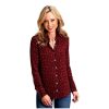 Stetson Women's Western Ditsy Printed Long Sleeve Snap Shirt Wine X-Large US Stetson ‎womens Tops, Tees & Blouses