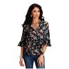 ‎womens Tops, Tees & Blouses Stetson Stetson Western Shirt Womens Feather S Black 11-050-0590-6058 BL