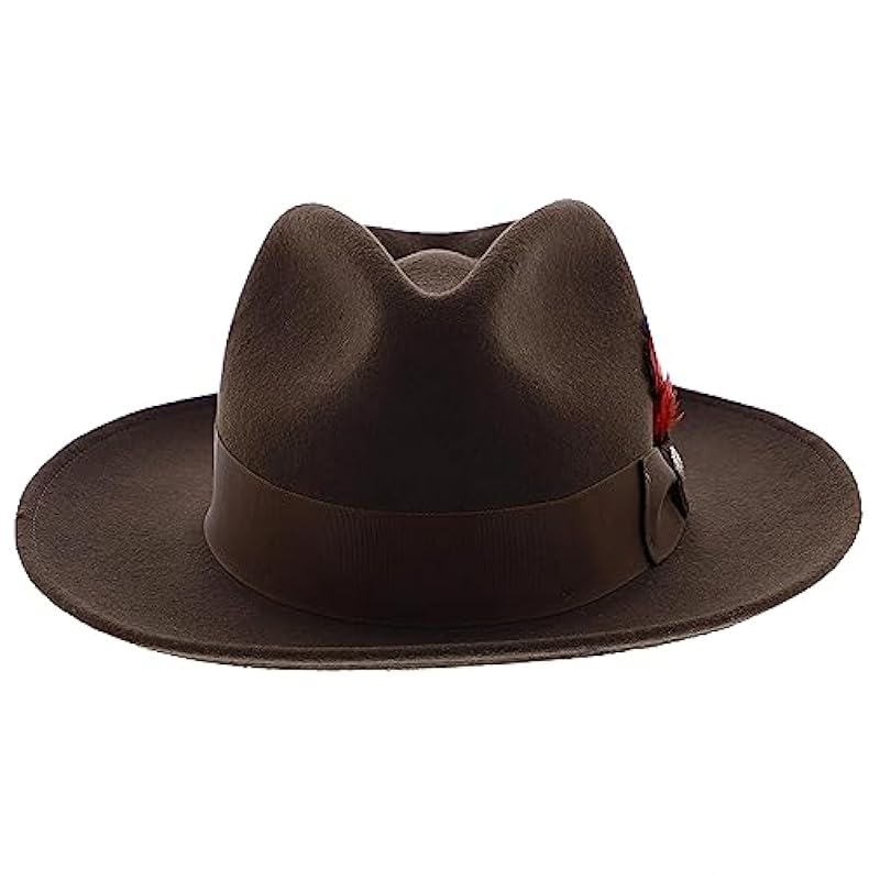 Stetson Stetson Men's Gurnee Crushable Soft Wool Felt Fedora Hat | Can Be Packed in a Travel Bag | Grosgrain Ribbon Hatband Mink ‎mens Hats & Caps