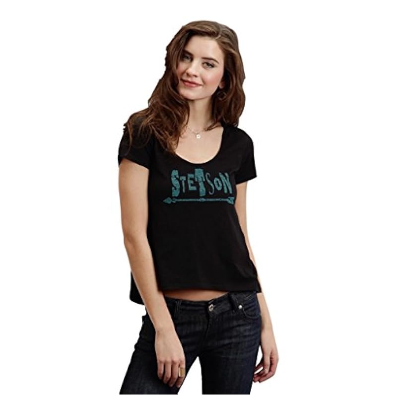 Stetson Stetson Turq Arrow Screen Print Ladies Collection-t-sh Black ‎womens Tops, Tees & Blouses