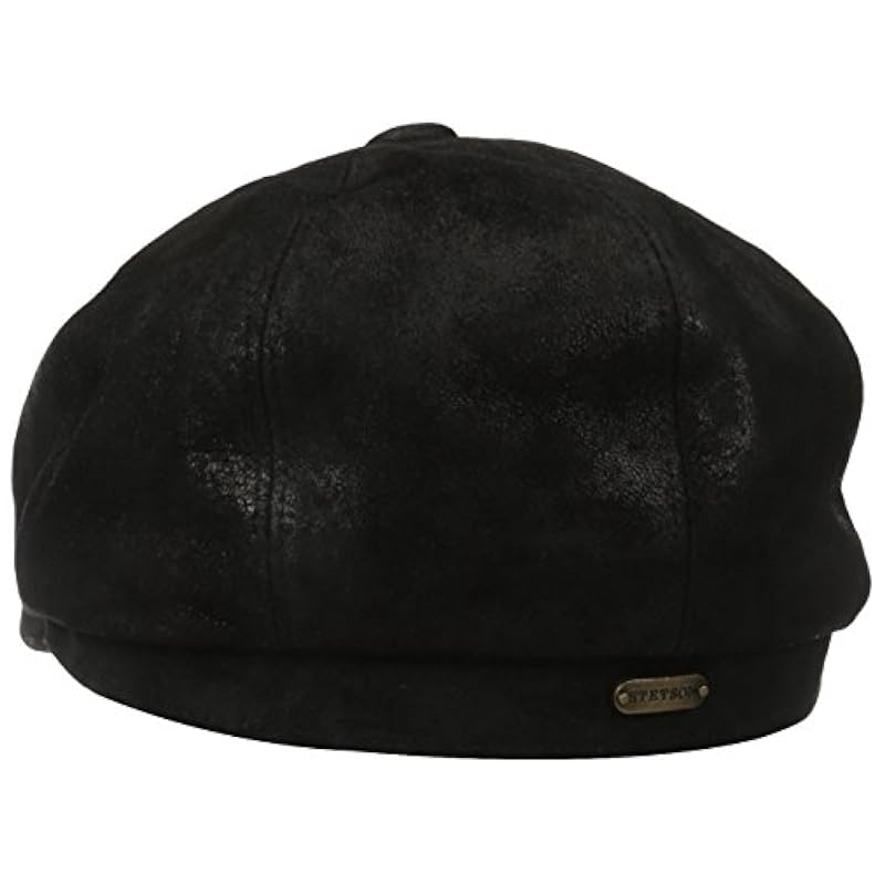 Stetson Men's Weathered Leather 8/4 Cap Black Stetson ‎mens Hats & Caps