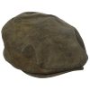 ‎mens Hats & Caps Stetson Stetson Men's Weathered Leather Ivy Cap Brown