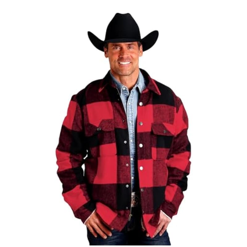 Stetson Jackets & Coats ‎men Stetson Western Jacket Mens Buffalo Plaid XL Red 11-097-0119-6056 RE
