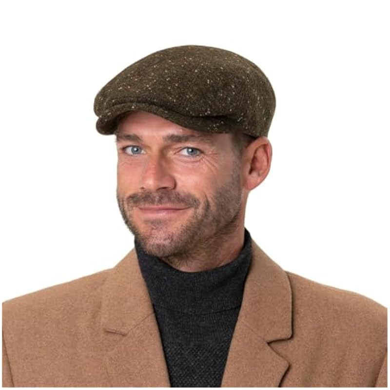 Stetson Hats & Caps ‎mens Stetson Standsfield Virgin Wool Flat Cap Men - Made in The EU Beige