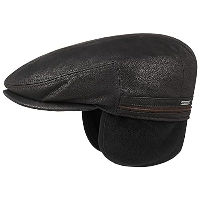 Stetson Stetson Kent Earflaps Leather Flat Cap Men Black 6 7/8 ‎mens Hats & Caps