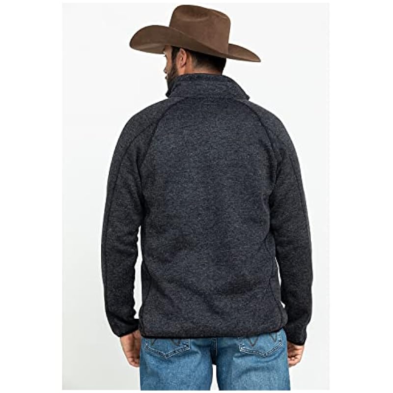 Stetson Stetson Western Sweater Mens Full Zip Fuzzy Gray 11-014-0120-7114 GY Grey ‎men Sweaters