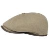 ‎mens Hats & Caps Stetson Stetson Hatteras Seward Canvas Flat Cap Men Beige 7-7 1/8