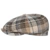 Stetson Hats & Caps ‎mens Stetson Hatteras Alpaca Wool Check Flat Cap Men Beige-Black 7 3/8