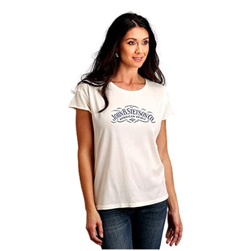 Stetson Western Shirt Womens S/S Distress M White 11-039-0562-0810 WH ‎womens Tops, Tees & Blouses Stetson