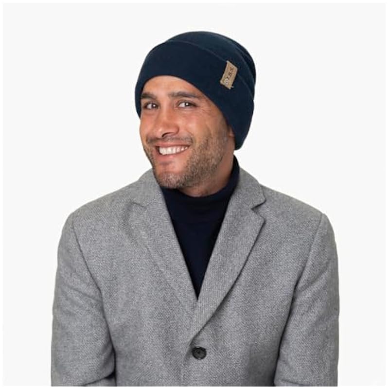 Stetson Stetson Organic Cotton Merino Beanie with Cuff Men - Made in Italy Black ‎mens Hats & Caps