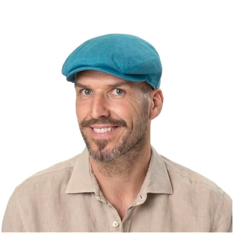 ‎womens Hats & Caps Stetson Stetson Kent Cotton Twill Flat Cap Women/Men - Made in The EU Turquoise