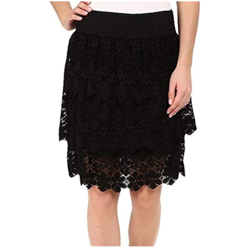 Stetson Women's 3 Tier Lace Skirt Black Skirt Large Stetson ‎womens Skirts
