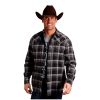 Stetson Western Shirt Mens L/S Flannel S Brown 11-001-0478-6054 BR Stetson ‎mens Shirts
