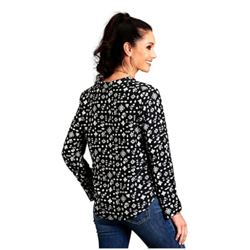 Stetson Western Shirt Womens L/S Southwest S Black 11-050-0590-0109 BL ‎womens Tops, Tees & Blouses Stetson