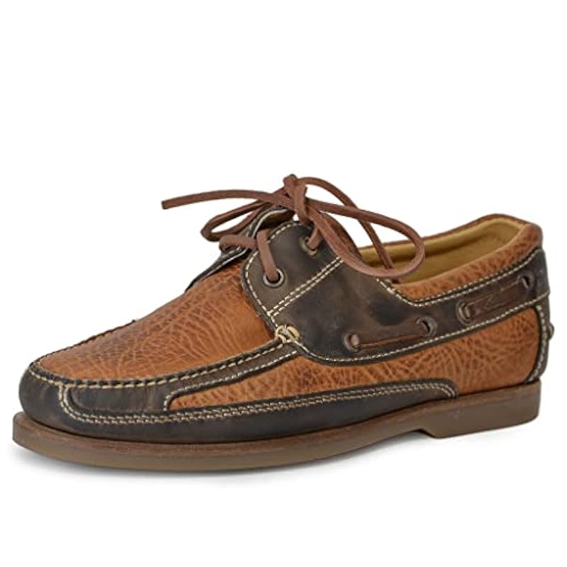 Stetson Men's Dillon Burnished Bull Shoulder Casual Boat Shoes Moc Toe Tan 9 D(M) US Stetson ‎mens Loafers & Slip-Ons