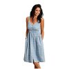 ‎womens Dresses Stetson Stetson Women's Embroidered Button Front Dress Blue Small