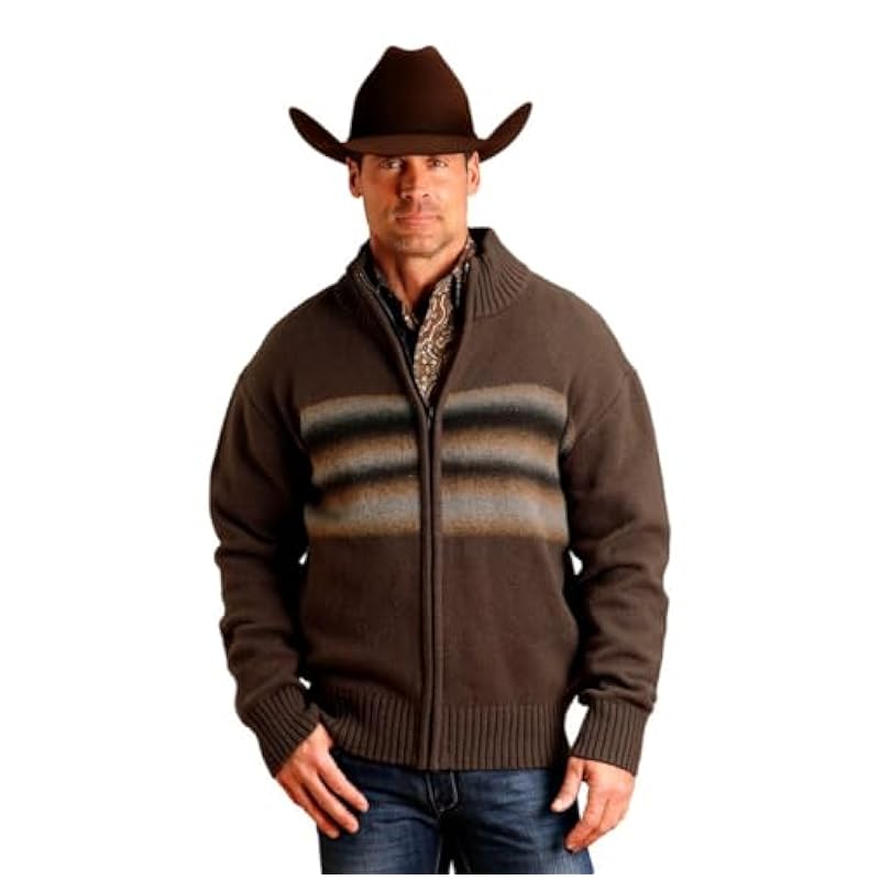 Stetson Sweaters ‎men Stetson Western Sweater Mens Ombre Stripe XL Gray 11-014-0120-0195 GY