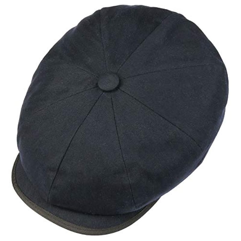 ‎mens Hats & Caps Stetson Stetson Hatteras Cotton Herringbone Flat Cap Men - Made in The EU Navy