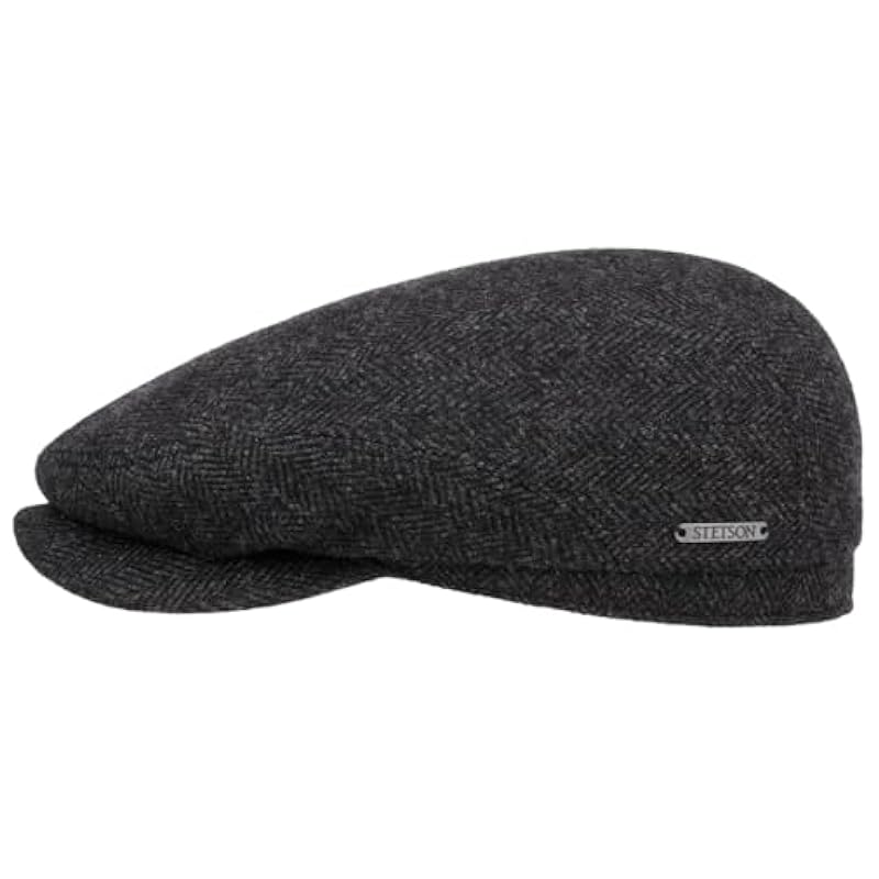 ‎mens Hats & Caps Stetson Stetson Belfast Classic Wool Flat Cap Women/Men | Made in The EU Black-grey