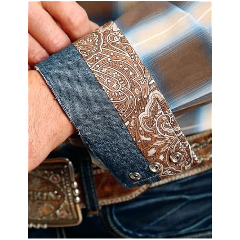 Stetson Shirts ‎mens Stetson Western Shirt Mens L/S Sierra M Brown 11-001-0478-6010 BR