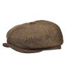 Stetson Men's Wool Blend Plaid 8/4 Cap, Brown, L ‎mens Hats & Caps Stetson