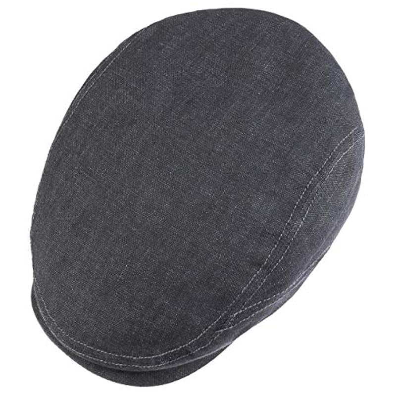 ‎mens Hats & Caps Stetson Stetson Belfast Linen Summer Flat Cap Men - Made in The EU Denim