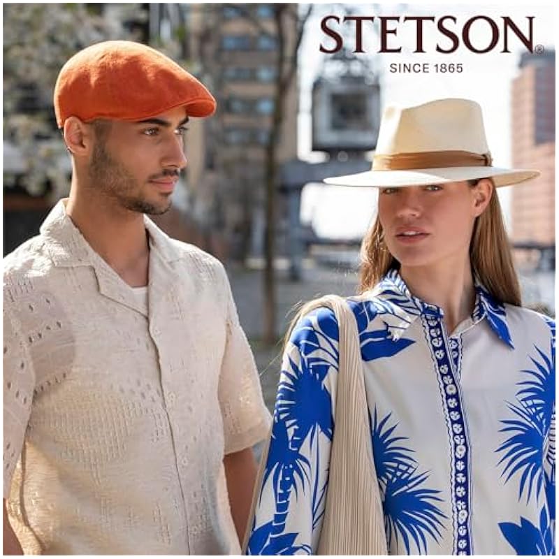 Stetson Stetson Texas Descott Linen Flat Cap Men - Made in The EU Green-blue ‎mens Hats & Caps