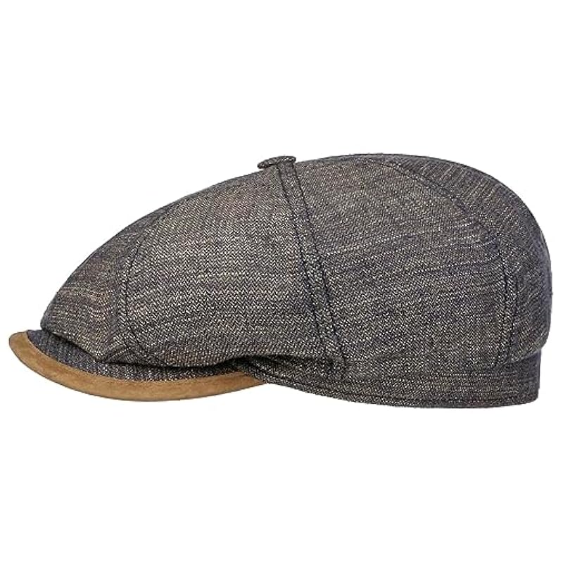 ‎mens Hats & Caps Stetson Stetson Hatteras Yelvington Flat Cap Men - Made in Germany Brown-blue