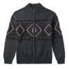 Stetson Sweaters ‎mens Stetson Mens Grey Cotton/Wool Diamond Knit Cardigan 3XL