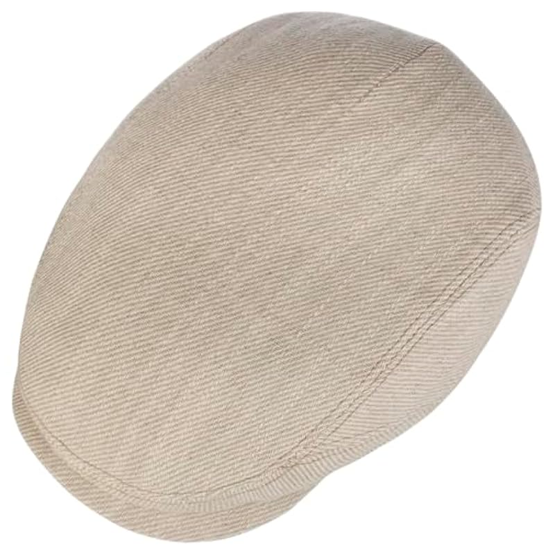 Stetson Sustainable Heavy Twill Flat Cap Men - Made in The EU Oatmeal ‎mens Hats & Caps Stetson