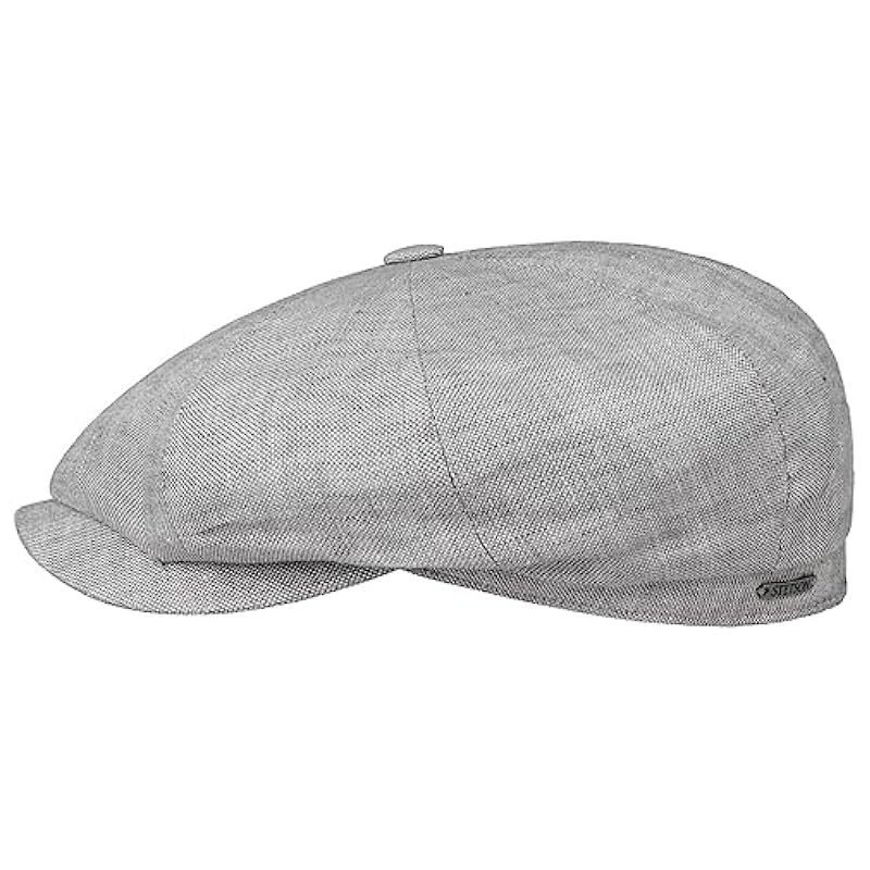 Stetson Hatteras Classic Linen Flat Cap Women/Men - Made in The EU Light Grey ‎mens Hats & Caps Stetson
