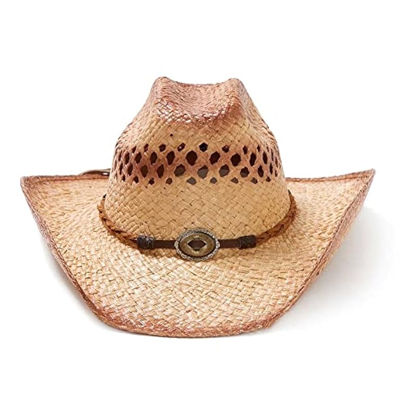 ‎mens Hats & Caps Stetson Stetson Big River – Shapeable Straw Cowboy Hat Sweated
